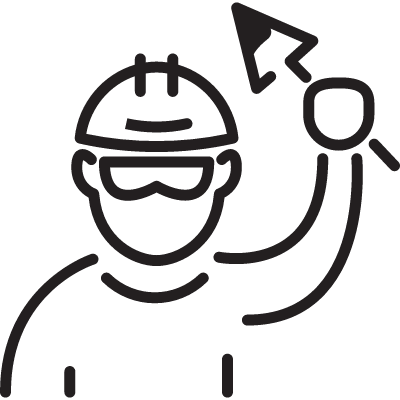 Worker with Palette vector logo