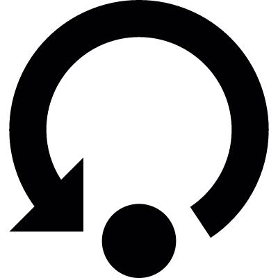 Refresh arrow and dot vector logo