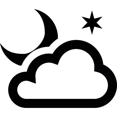 Cloudy night vector logo