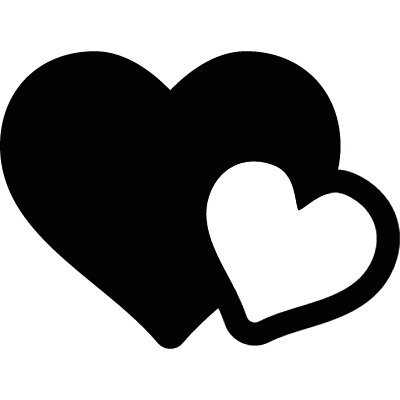 Two hearts vector logo