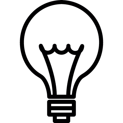 Lighbulb with filament vector logo