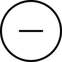 Minus sign in a circular button vector