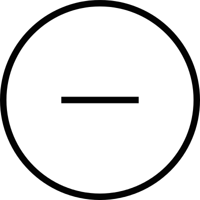 Minus sign in a circular button vector logo