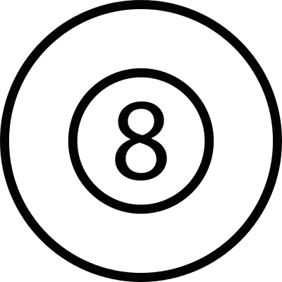 8 ball inside a circle vector logo