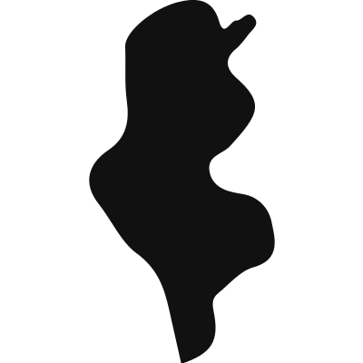 Tunisia country map silhouette vector logo