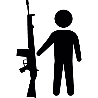 Male with armalite gun vector logo