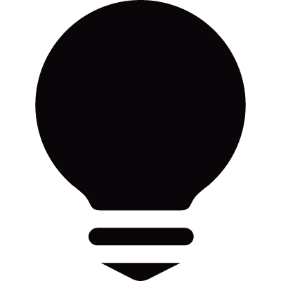 Dark black lightbulb vector logo