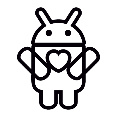 Android with Heart vector logo
