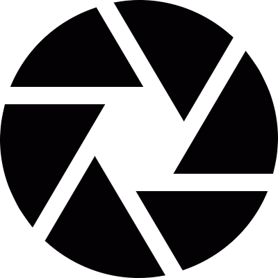 Lens aperture vector logo