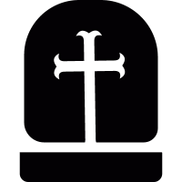 Headstone with cross vector