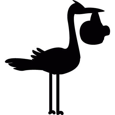 Stork with baby vector logo