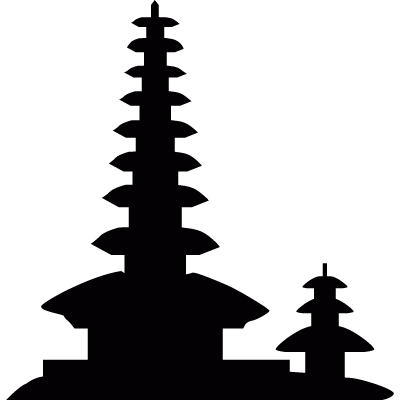 Dragon and Tiger Pagodas vector logo