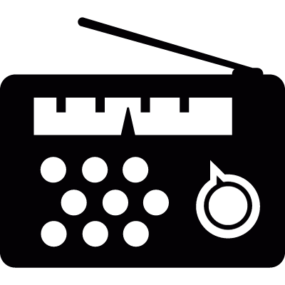 Radio with analogue tuner vector logo