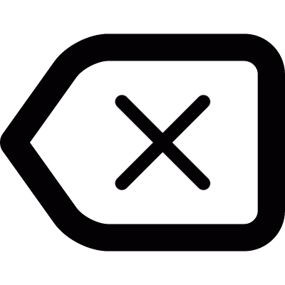 Tag with cancel vector logo