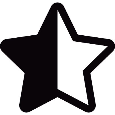 Half black and half white star shape vector logo