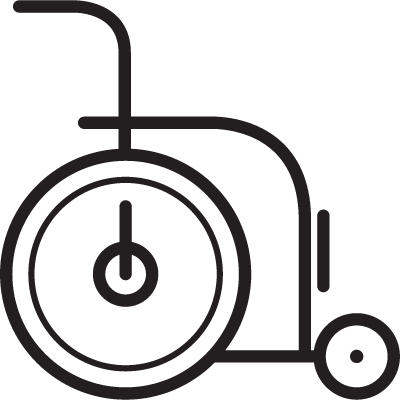 Wheelchair facing Right vector logo