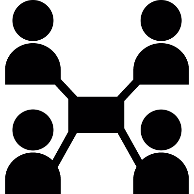Online collaboration vector logo