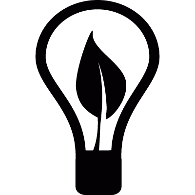 Leaf inside lightbulb vector logo