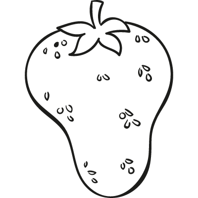 Strawberry drawing vector logo