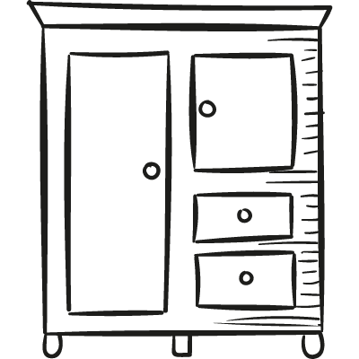 Closet with Drawers vector logo