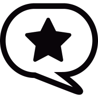 Speech bubble with star vector