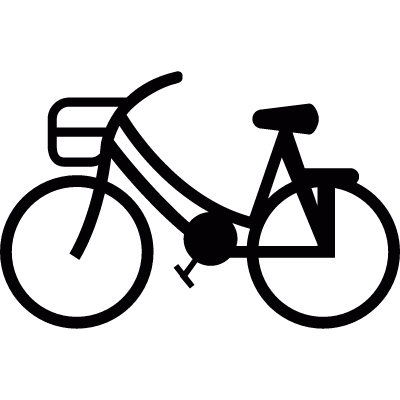 Bike with front basket vector logo