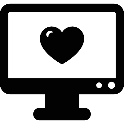 Computer Monitor with Heart vector logo