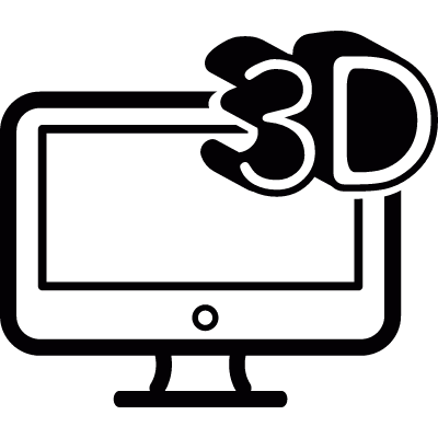 3D screen vector logo