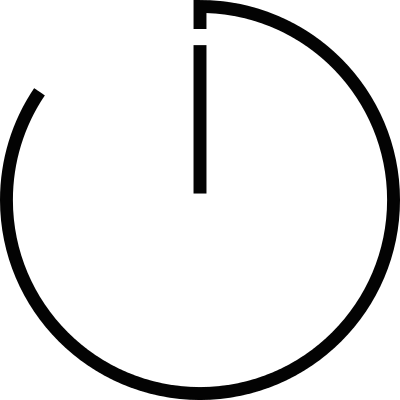 Clock thin outline vector logo