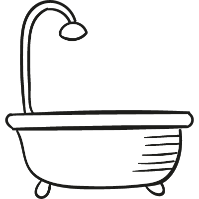 Bathtube with Shower vector logo