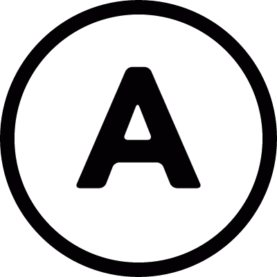 Letter A inside a circle vector logo
