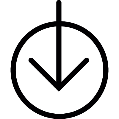 Down Arrow in a circle vector logo