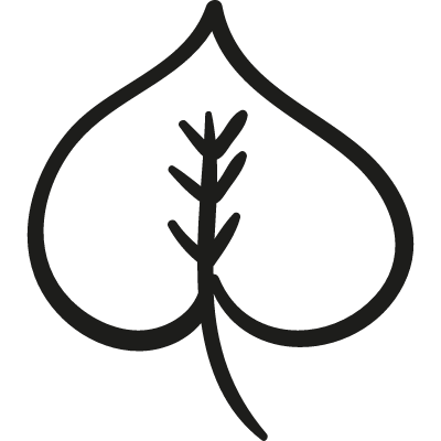 Heart shaped leaf vector logo