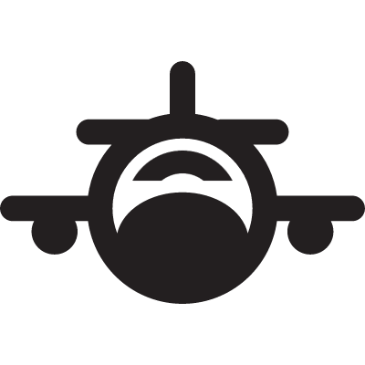 Fronal plane with small wings vector logo