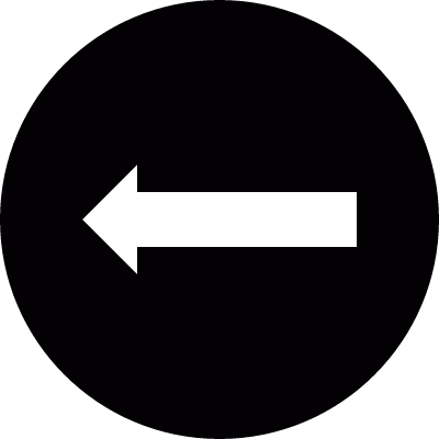 Arrow pointing to left in a circle vector logo