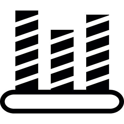 Striped bar chart vector logo
