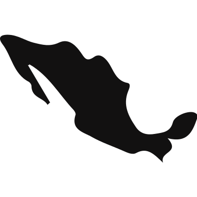 Mexico country map black shape vector logo