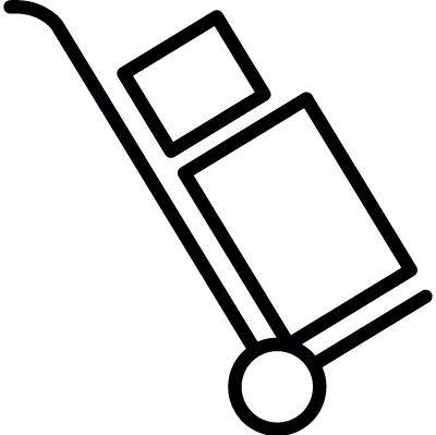 Wheelbarrow with things vector logo