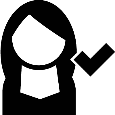 Female User with Check Mark vector logo